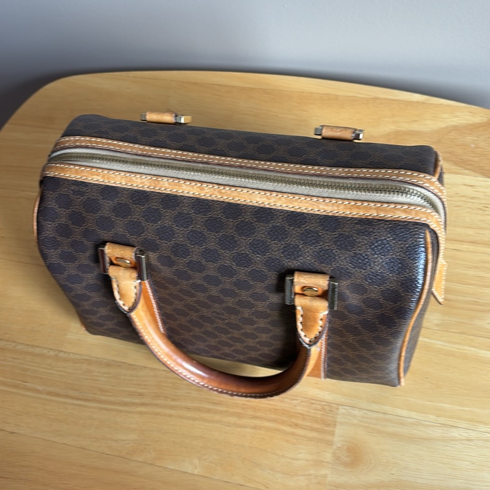 Celine, Boston bag Brown Macadam Triomphe Handbag - Picture 5 of 15